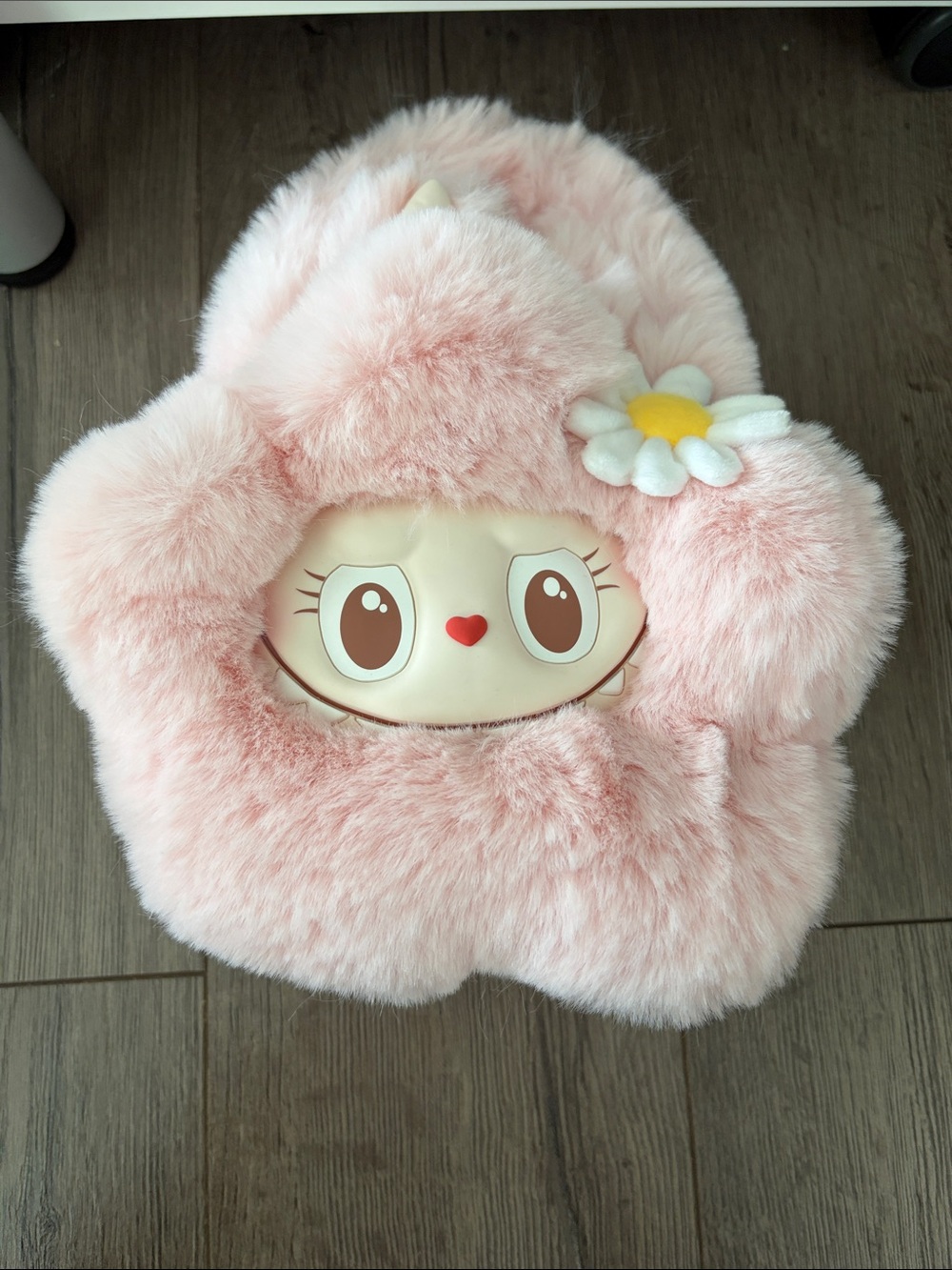 NEW Popland Mokoko Plush Pink Daisy Face Plush Purse